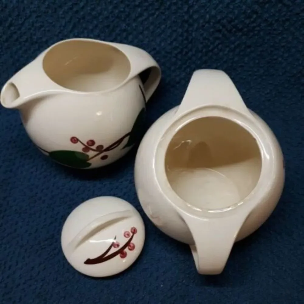 Blue Ridge Southern Potteries Stanhome Ivy Sugar & Creamer Set